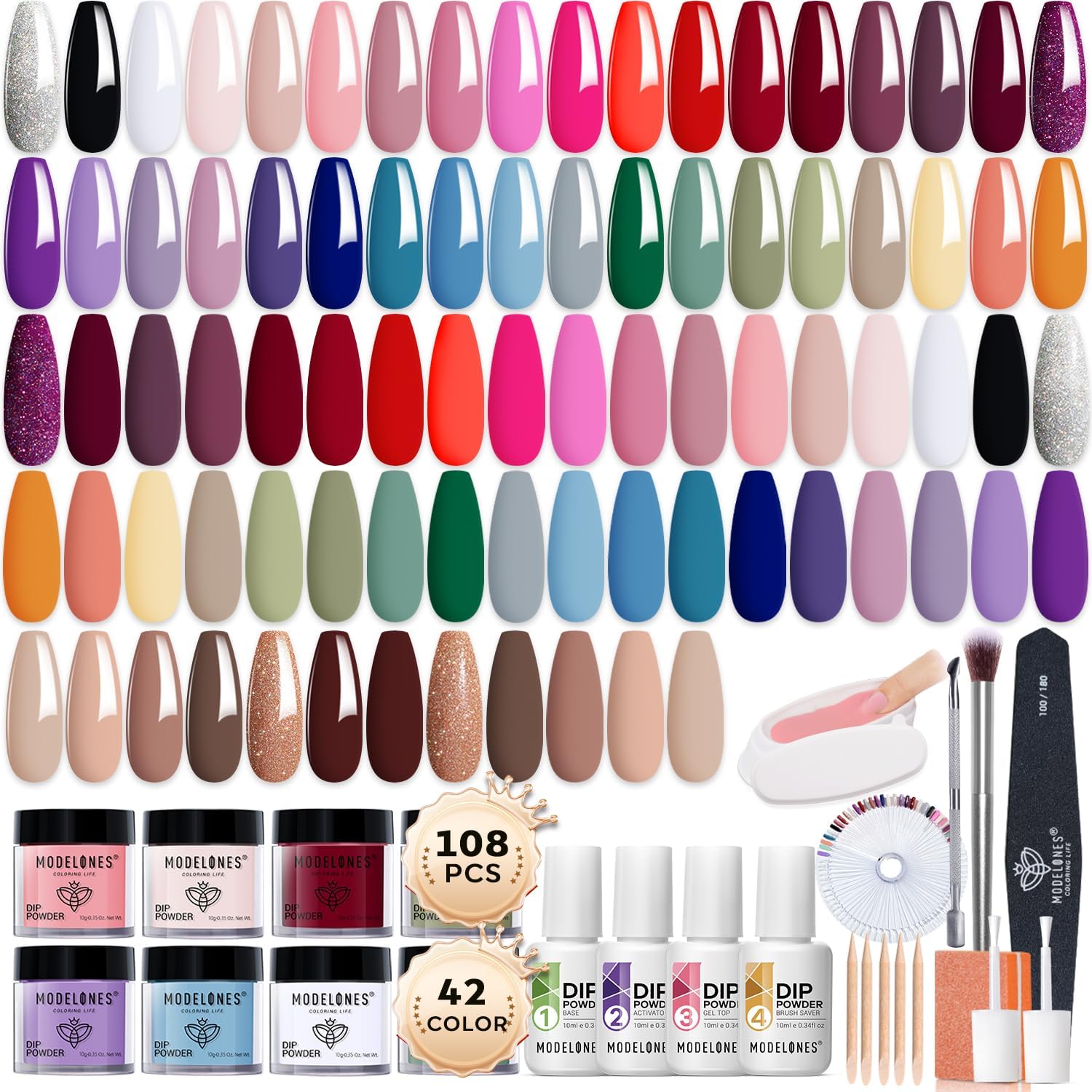 modelones Nail Polish Set 6 Colors Misty Gray Dark Green