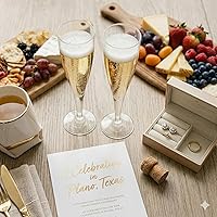 Vista 2 de Oojami 100 Vasos de Plástico Clásicos Desechables de Champaña para Fiestas Vasos de Plástico para Bodas Vasos para Brindar Vasos de Cóctel Paquete