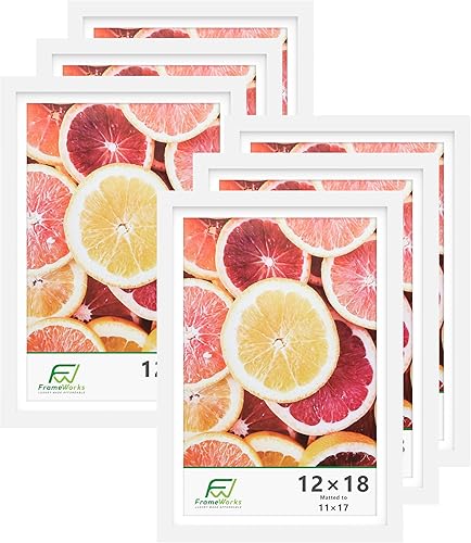Vista 24 de FrameWorks Marcos de fotos clásicos de madera de 12 x 16 a 8 x 12 pulgadas con vidrio templado, roble dorado, paquete de 6