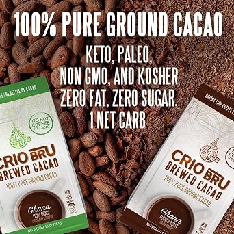 Crio Bru Brewed Cacao Double Chocolate Light Roast Coffee Alternative 24oz