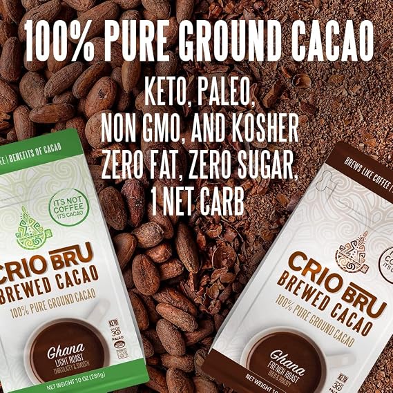 Crio Bru Brewed Cacao Double Chocolate Light Roast Coffee Alternative 24oz