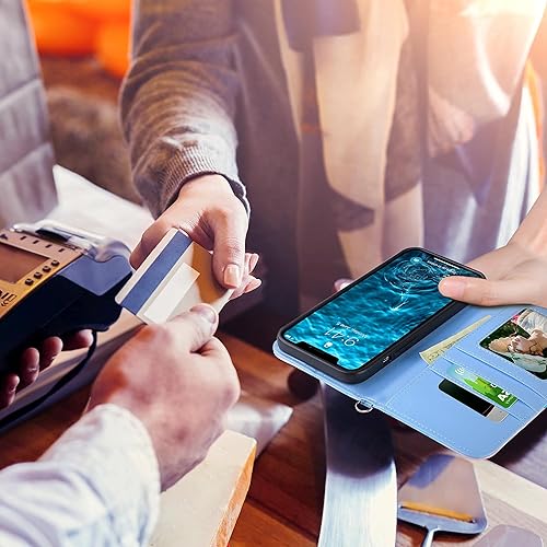 Miniatura 9 de ULAK Funda tipo cartera compatible con iPhone 13 Pro Max para mujer con tarjetero de crédito, funda protectora de piel sintética diseñada con