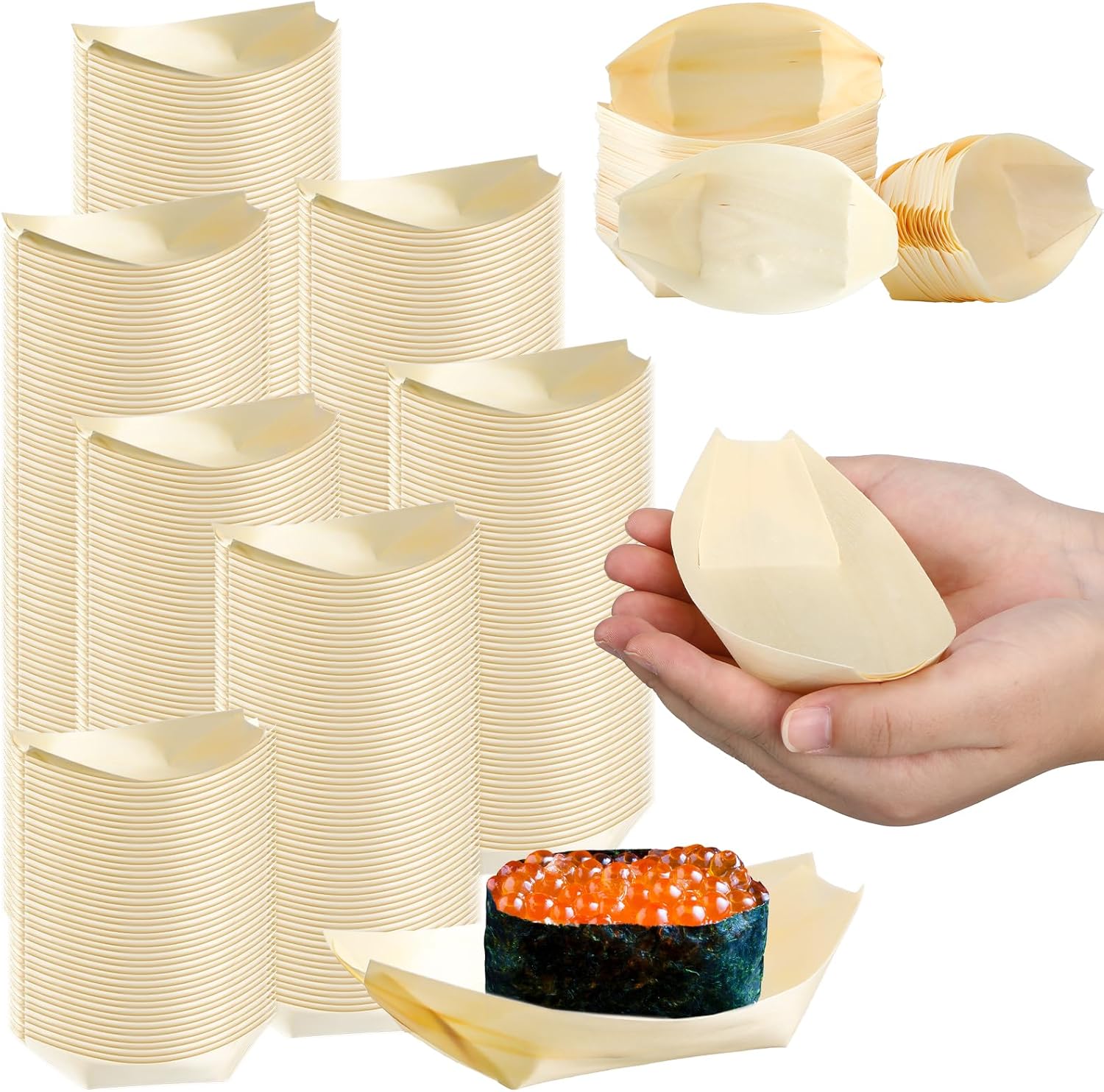 1200 Pcs Bamboo Plates Disposable Bamboo Wooden Plates