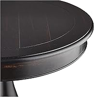 Vista 5 de Roundhill Furniture Rene - Mesa auxiliar redonda con pedestal, color negro
