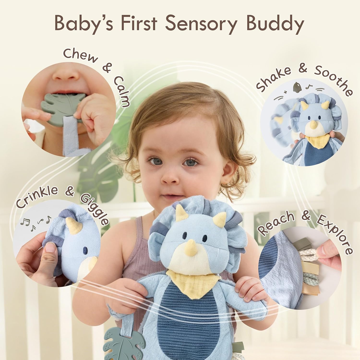 Moonkie Baby Boy Gift Set | Silicone Push Cars (3-Pack) & Dinosaur Lovey with Teether | Montessori Sensory Toys for Infants & Toddlers 0–12M | Safe, Soothing & Perfect for Baby Shower