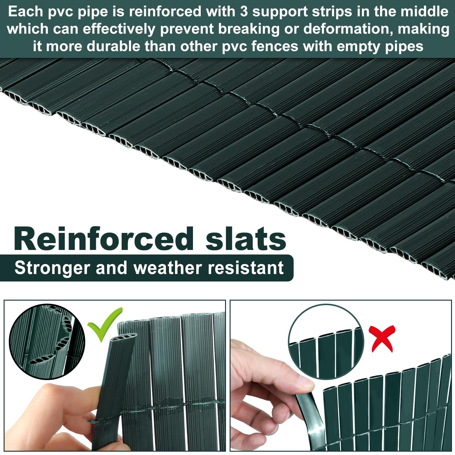 Frangivista PVC Yakimz 100x400cm - Privacy Per Balcone E Giardino - Foto 12