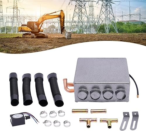 Miniatura 5 de Calentador universal de 12 V con 4 puertos para debajo del salpicadero, con interruptor de velocidad, gris, para automóvil, camión, barcos,