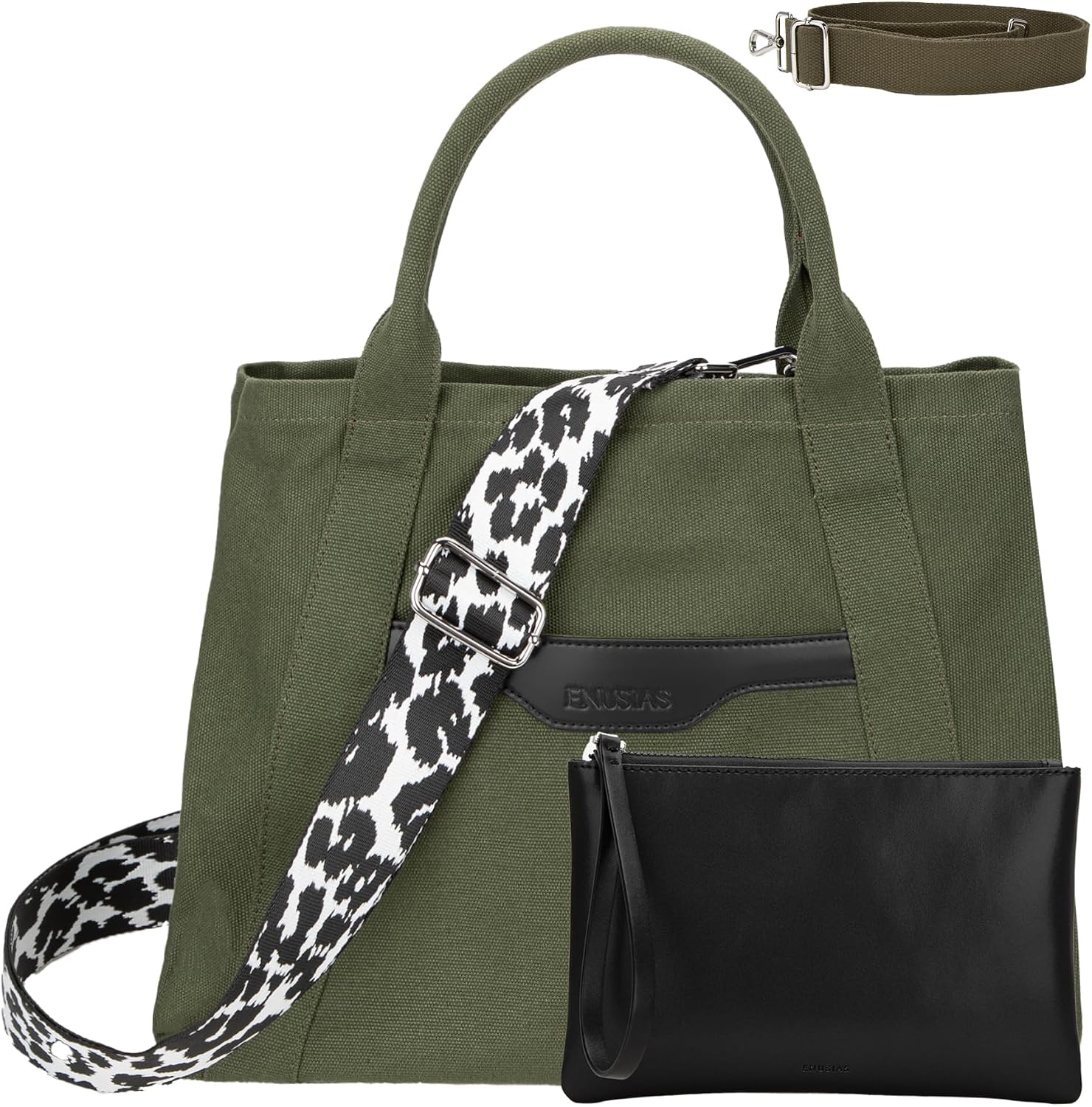 Tote Bag for Women Canvas Zip Top Handle Women’s Handbag Multi Pockets Travel Crossbody Shoulder Bag