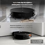 Robô Aspirador De Pó Inteligente Função 3 em 1 Aspira Varre e Passa Pano Wifi Alexa Google App Tuya PandaPlus Giroscópico Mostrar Rota Voltar Base Automático Bivolt (Preto) — imagem 3