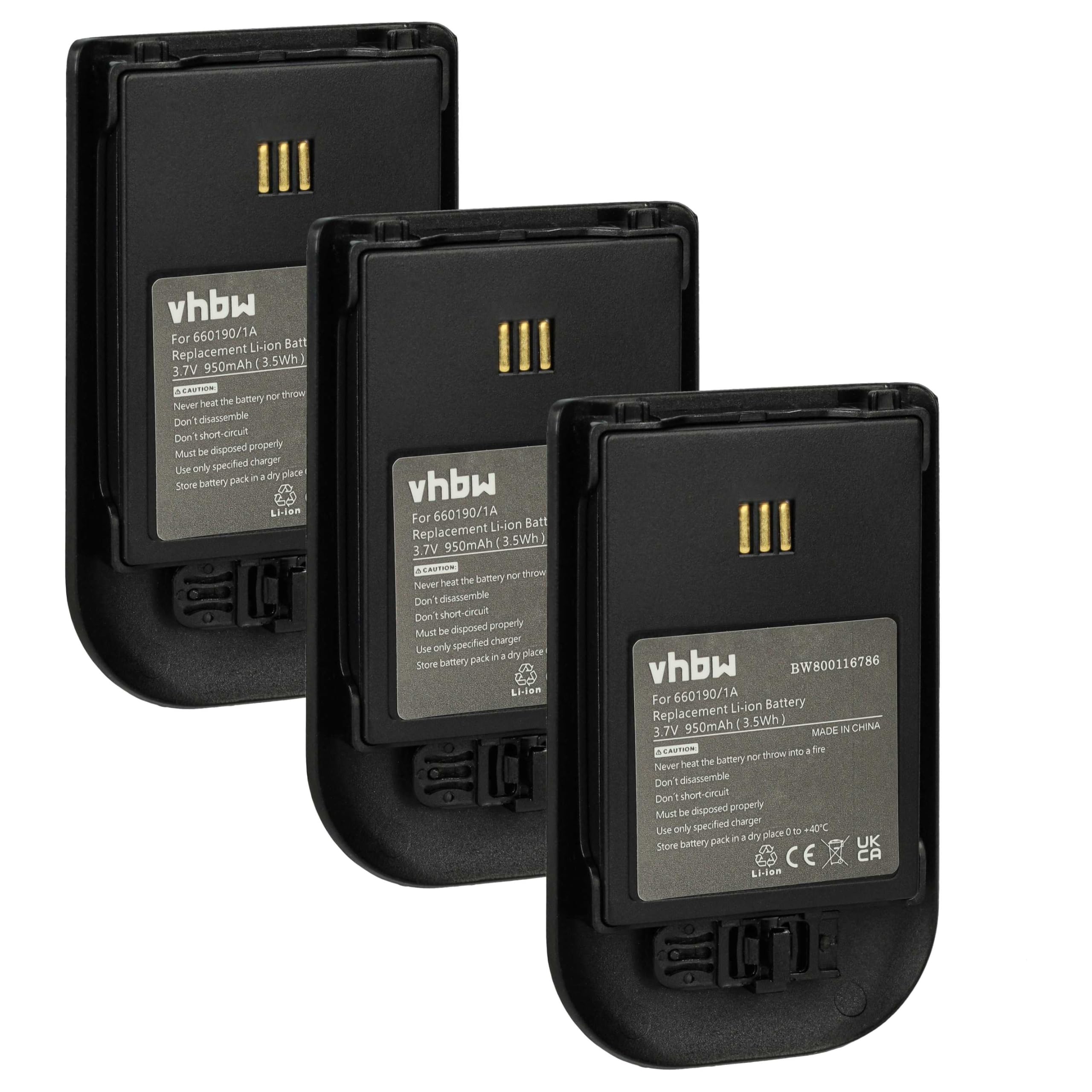 Batteries Rechargeables Pour Téléphone Avaya - 2x 950mAh 3.7V Li-ion