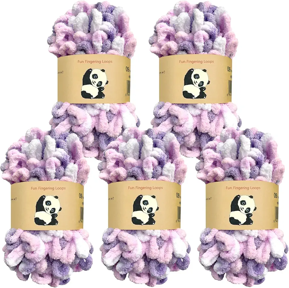 5 unidades, fio de chenille grosso Shenlin para tricotar à mão, cobertor de bebê, lavável na máquina, fio grosso grosso e volumoso para cachecóis, projetos de artesanato