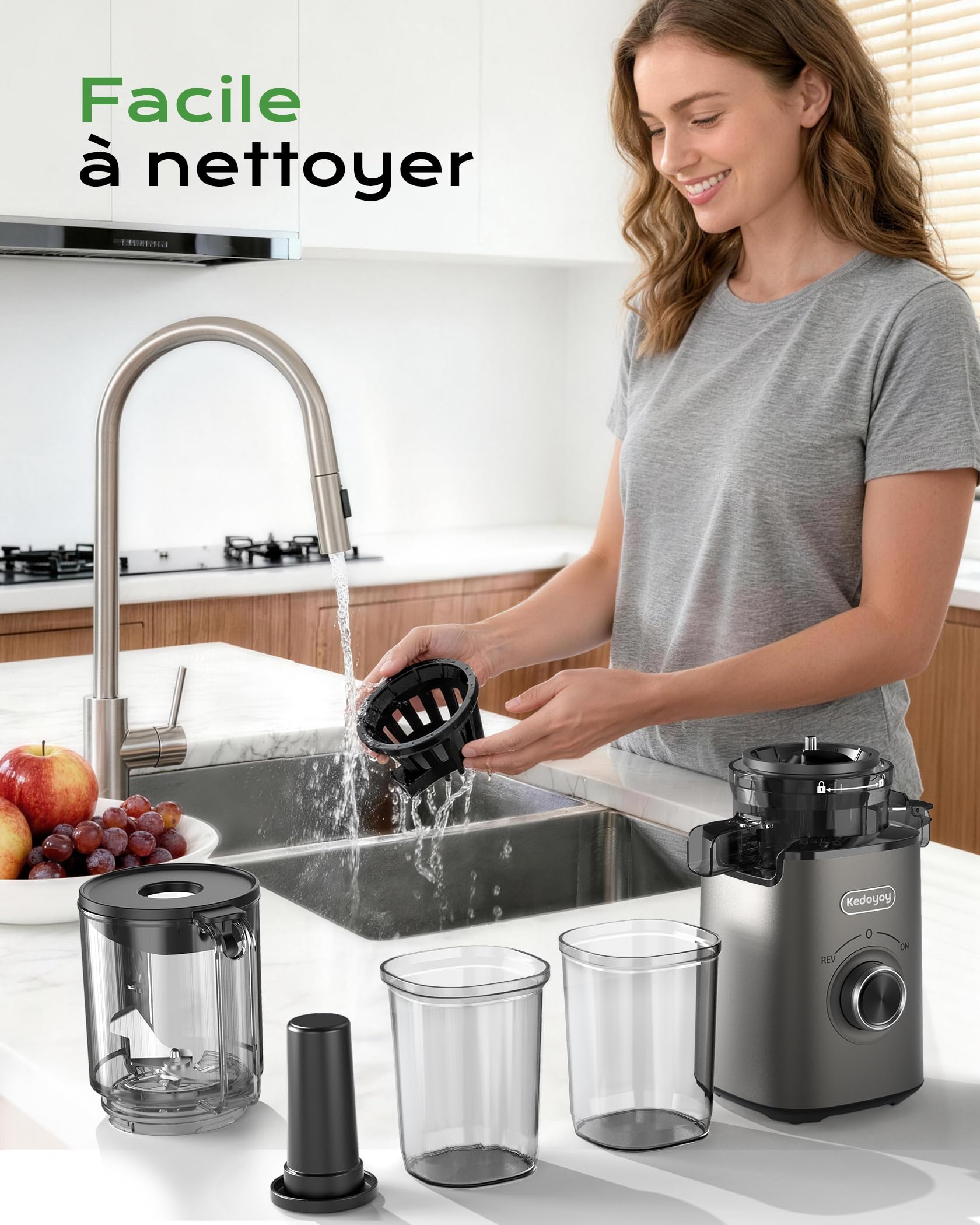 Extracteur de jus de fruits et légumes, 130 mm XL