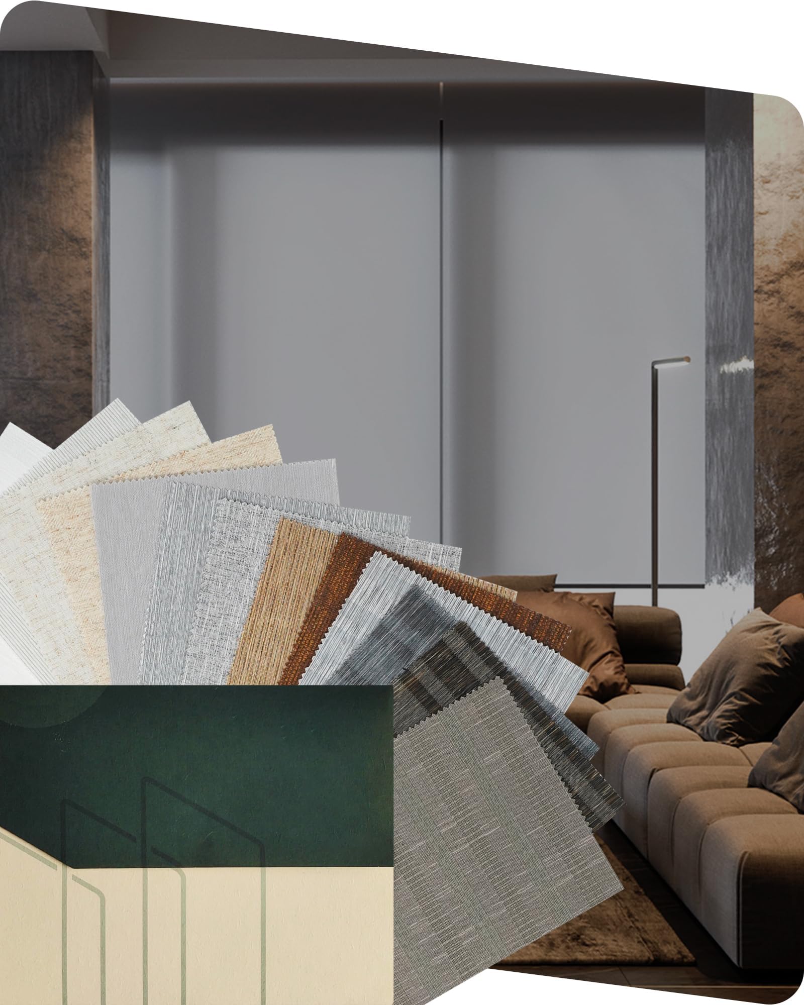 Yoolax Motorized Blinds with Remote, Light Filtering Smart Blinds Compatible with Alexa Google Home, Automatic Shades for Windows Living Room, Fabric Sample (Multicolor)