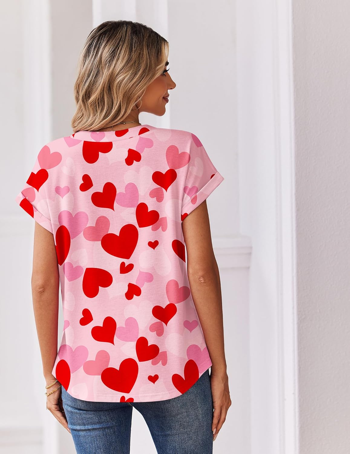 Zeagoo Women Tops Summer Short Sleeve T Shirts V Neck Dressy Casual Work Blouses Fashion Boho Clothes S-3XL - Image 5