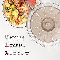 Vista 3 de WVM Cubierta para salpicaduras de microondas ventilada para alimentos, Beige