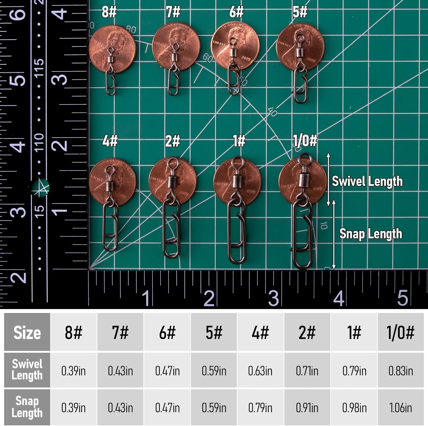 Dr.Fish Fishing Clips with Swivels, Speed Power Clips with Barrel Swivels Quick Change Lure Snap Swivels Fishing Tackle Leader Line Connector for Freshwater & Saltwater - Image 3