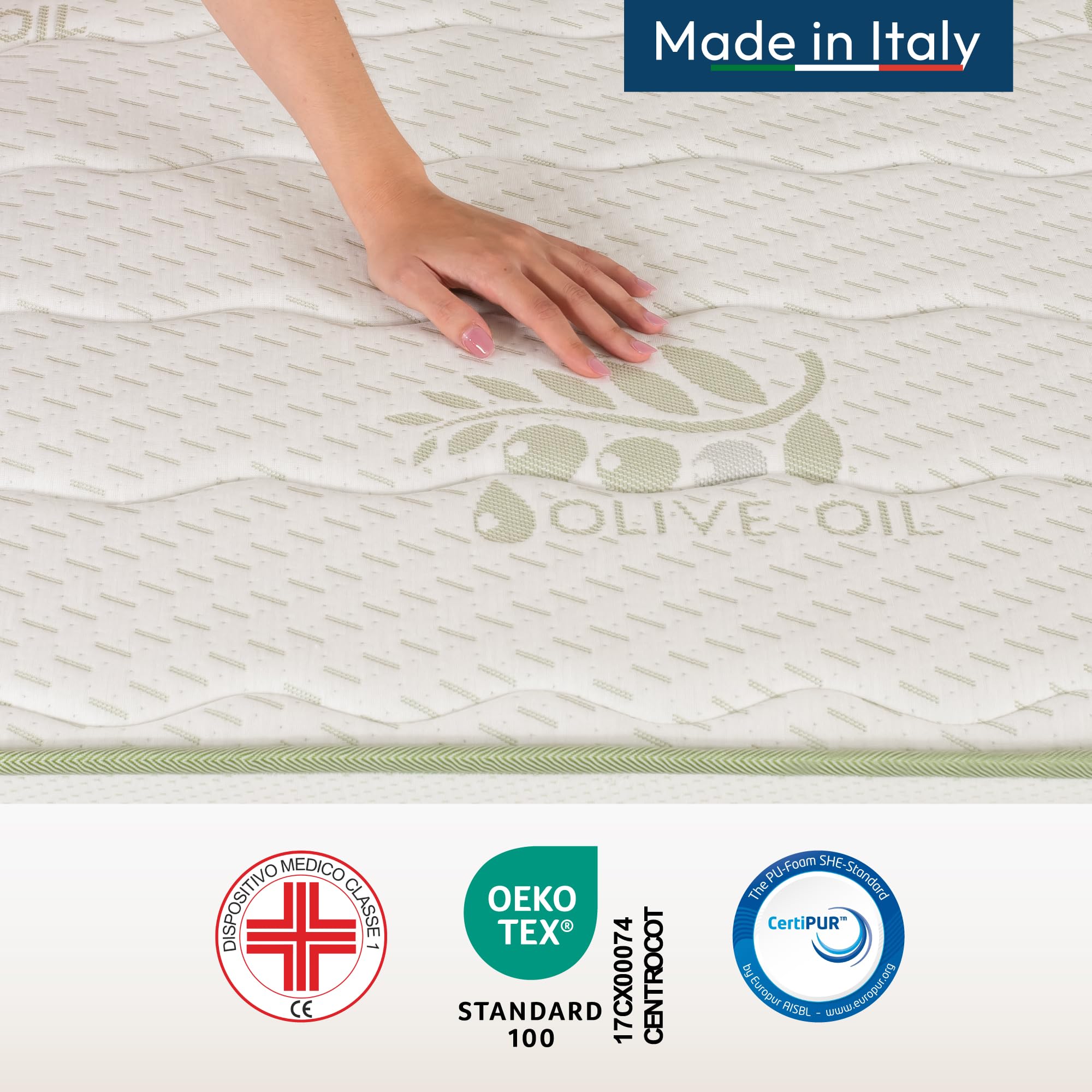 Sleephome Materasso Memory + Molle Insacchettate 24 cm Matrimoniale 160x190 Latino | 100% Made in Italy | Dispositivo Medico Ortopedico Ergonomico | Anallergico e Antibatterico | Antiacaro