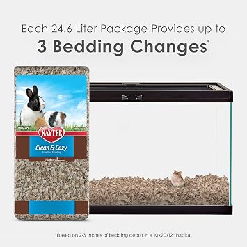 Kaytee Clean & Cozy Natural Paper Bedding, Made for Small Animals, 24.6 Liters