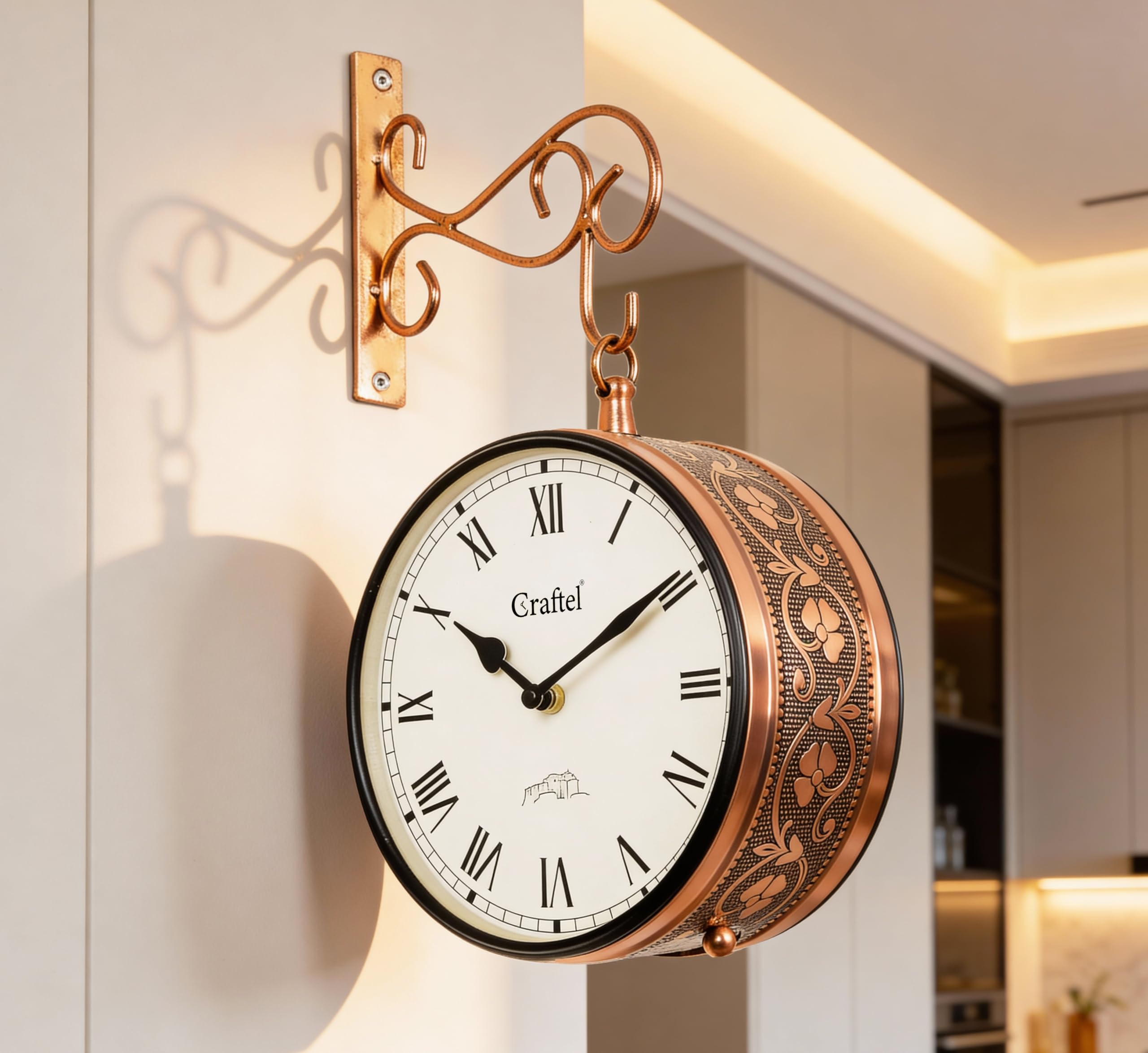 Vintage Rose Gold Wall Clock - Elegant Home Decor -12 Vintage Rose Gold Wall Clock - Elegant Home Decor -12