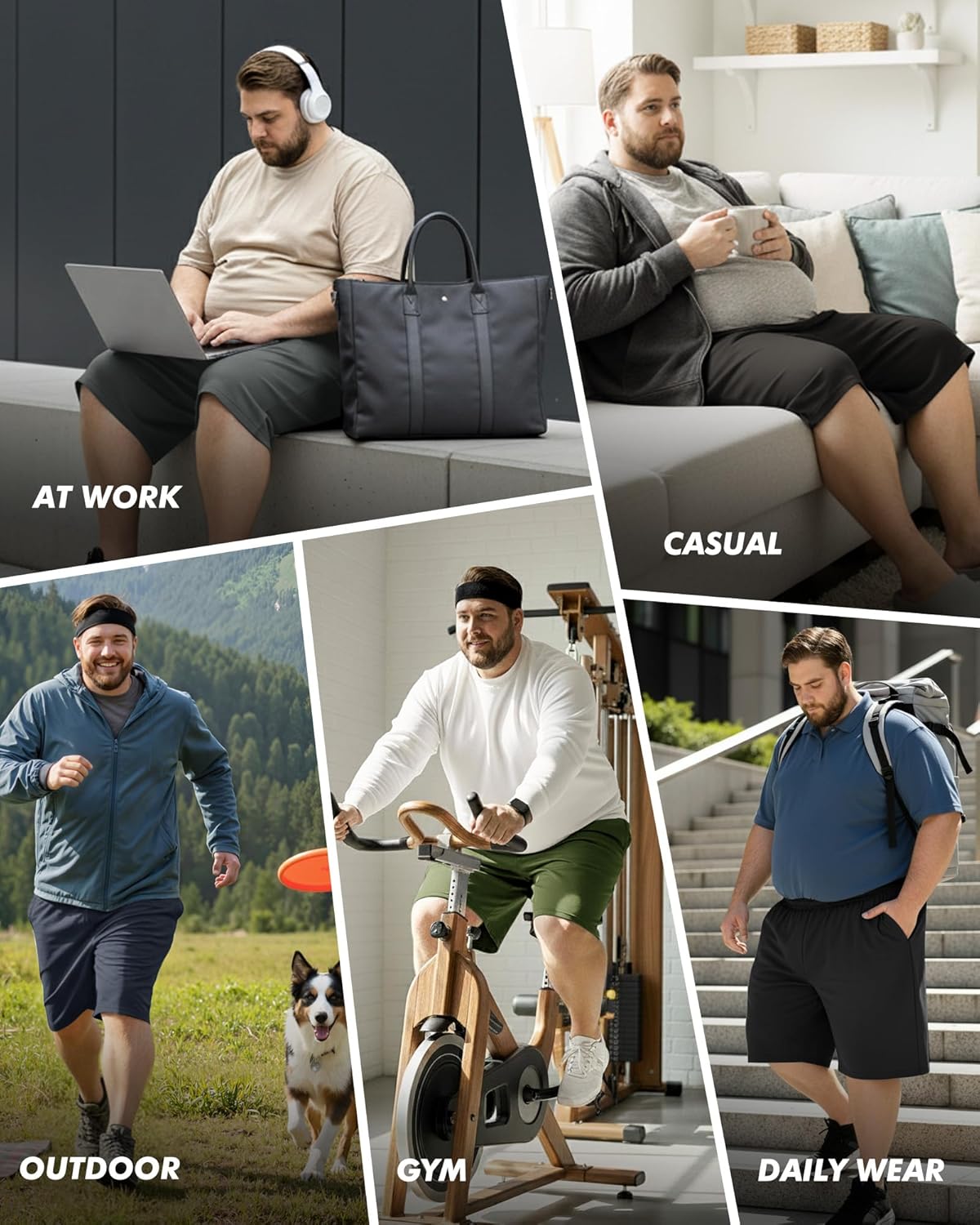 3 Pack Big and Tall Mens Gym Shorts - Basketball Black Athletic Workout Shorts with Pockets Gym Clothes (3XL-5XL) - Image 5