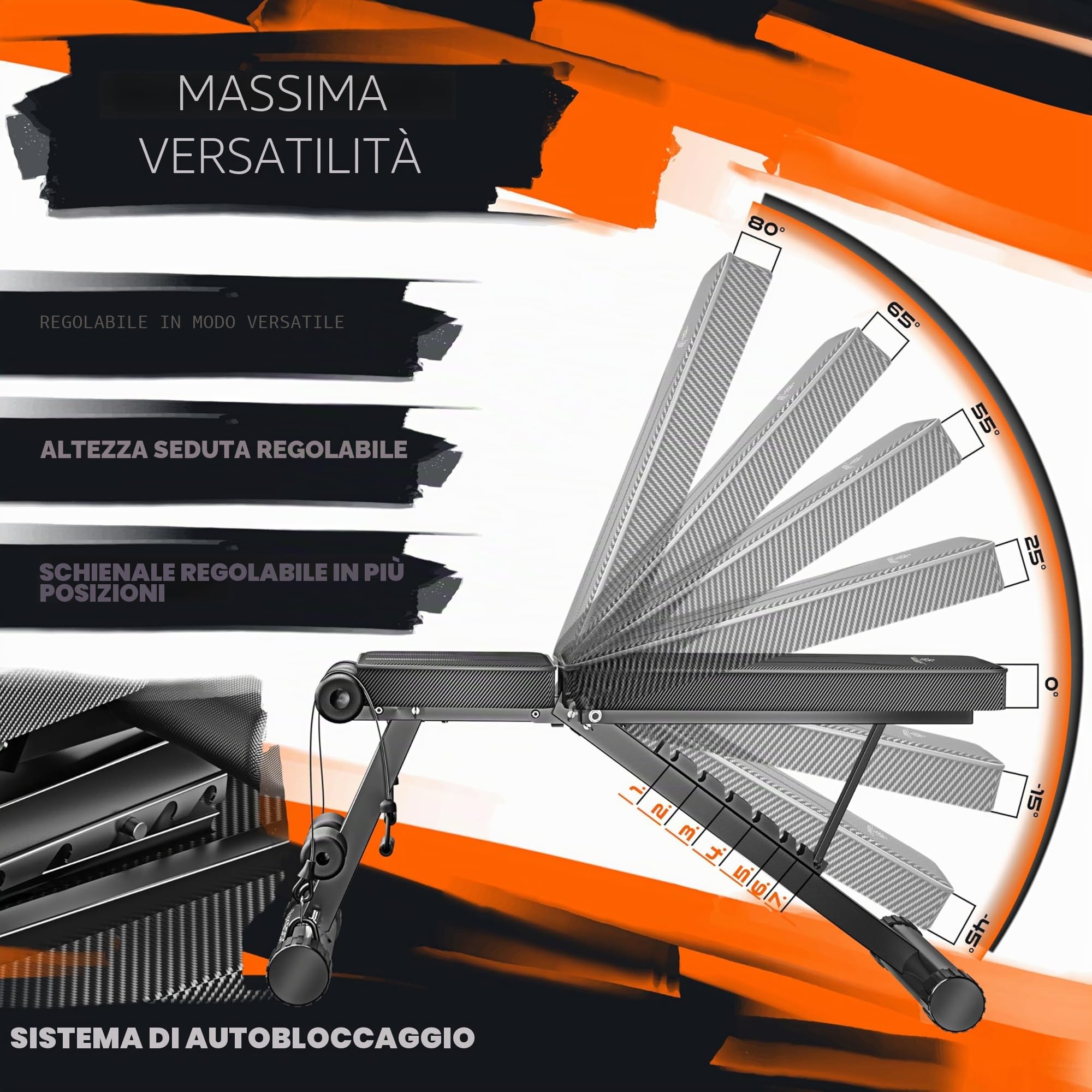 KESSER® Panca pieghevole multifunzione con schienale, portata 500 kg, per il fitness e l'allenamento