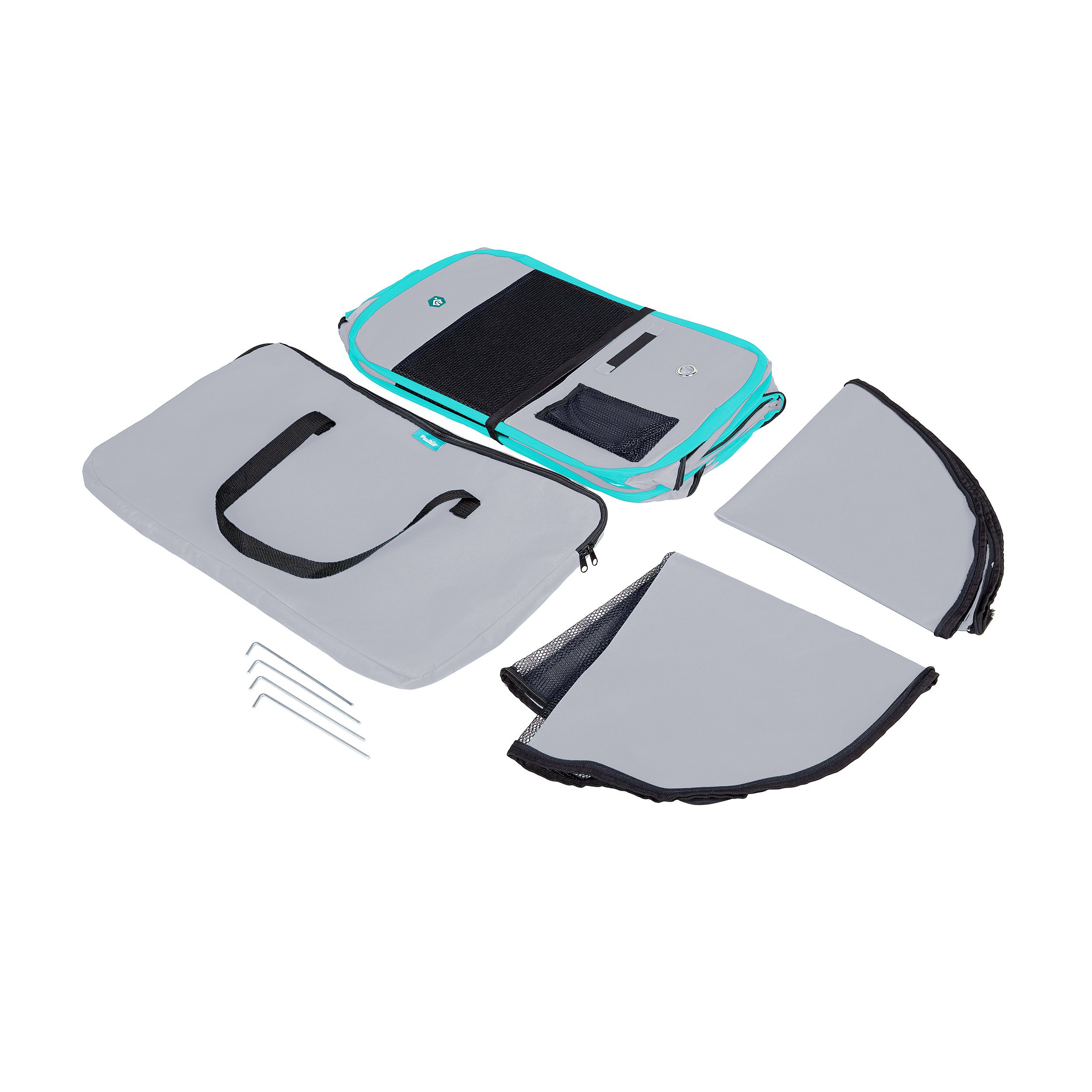Deluxe Premium - Box portatile per cani, gatti, gattini e tutti gli animali domestici (M, grigio)