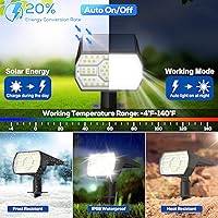 Vista 3 de NYMPHY Solar Lights Outdoor Waterproof IP68, 56 LED 3 Lighting Modes Solar Powered Garden Yard Spot Solar Lights for Outside Landscape- 6 Pack