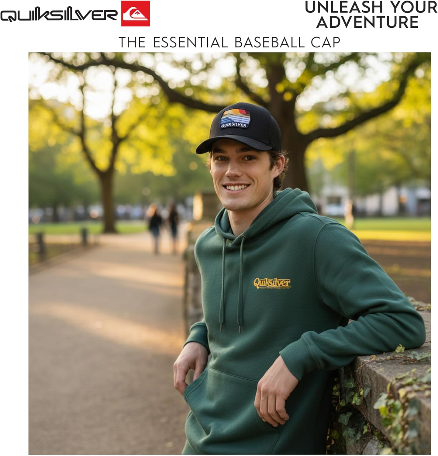 Quiksilver Men's Premium Cotton Adjustable Snap Back Logo Baseball Cap - Image 2