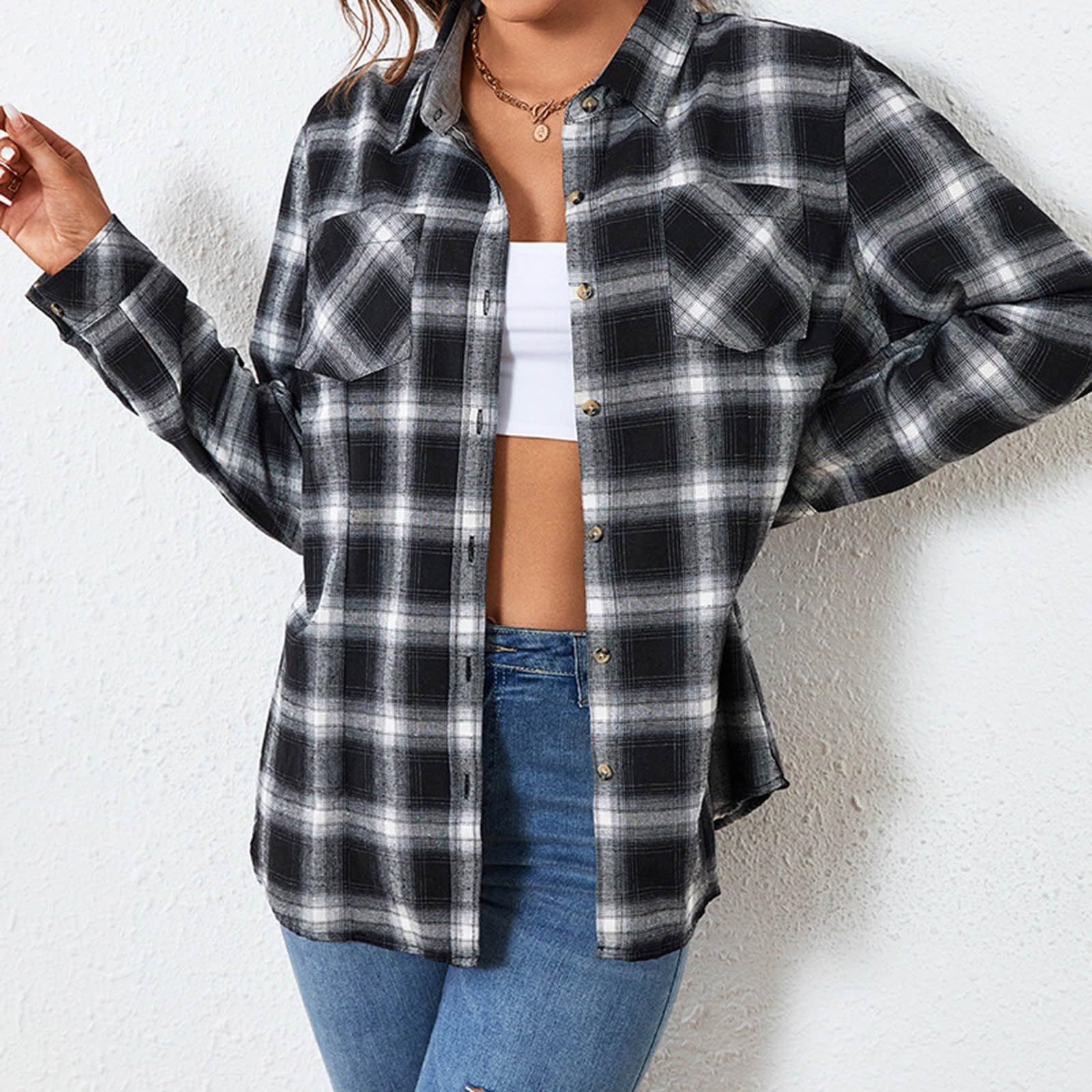 Chemisier Femme Chemise Haut Chic Et Élégant Blouses Oversize Décontractée Tops Casual Tunique Lâche Respirant Couleur Unie Blouse Chemisiers