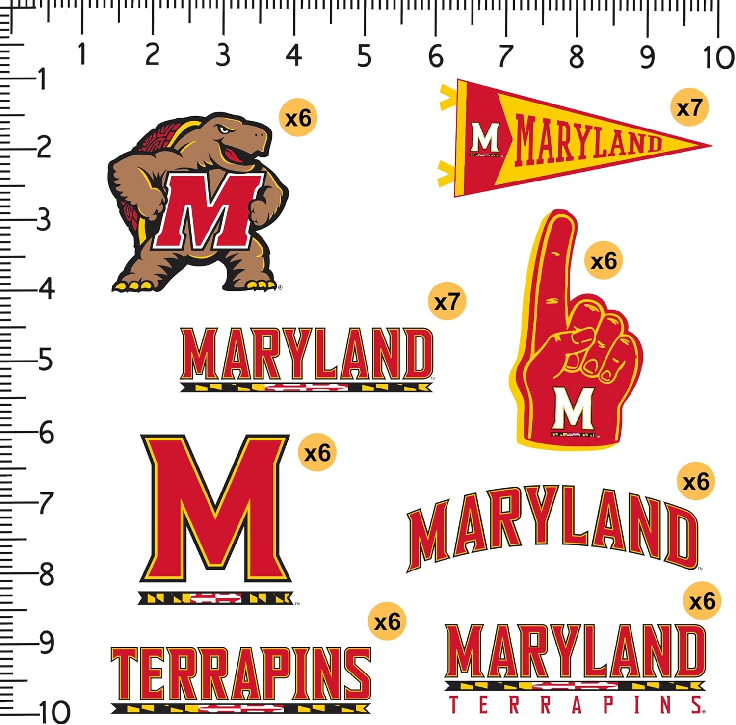 University of Maryland 50ct Vinyl Sticker Pack – Large Waterproof Decals for Laptops, Water Bottles, Tablets, Scrapbooks, Vehicles & More – Officially Licensed UMD Designs - Image 2