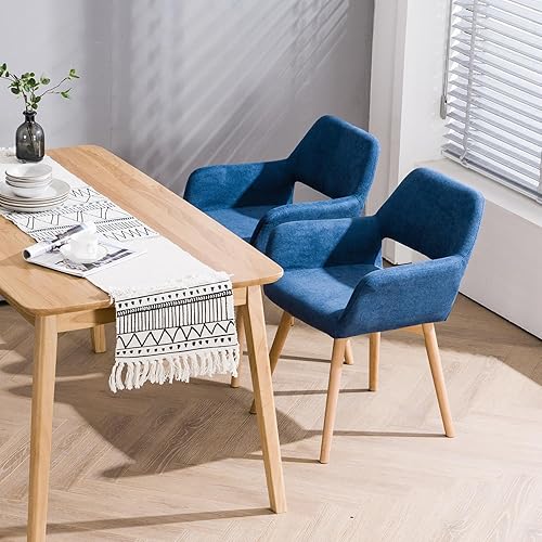 Miniatura 2 de Juego de 2, 4 y 6 sillas de comedor modernas de mediados de siglo, cómodas sillas decorativas tapizadas para cocina, comedor, sala de estar,