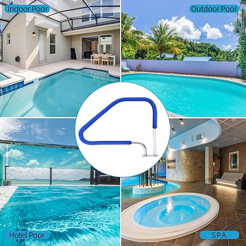 Miniatura 6 de PioneerWorks Barandillas de piscina de 49.5 x 34 pulgadas para piscinas enterradas, capacidad de carga de acero inoxidable 304, 385 libras,