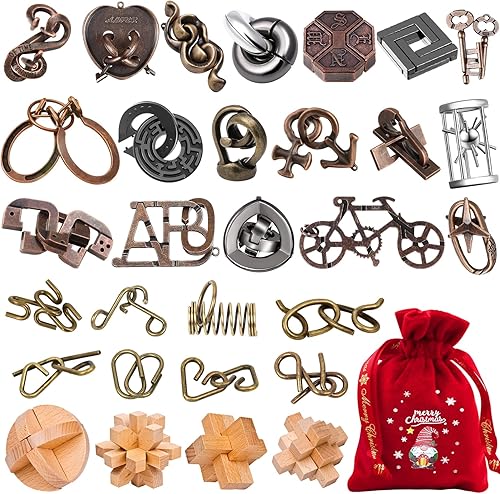 Rompecabezas para adultos (30 rompecabezas de metal + madera)