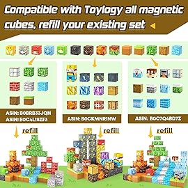 150PCS Dinosaur Toys Magnetic Blocks-Build Mine Magnet World Volcano Edition, Magnetic Kids Sensory Toys for 3+ Year Old Boys and Girls Building Blocks Toddler Games Through Jurassic Learning Gifts