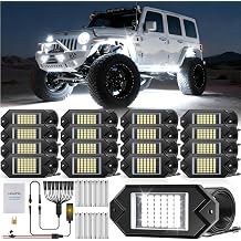 Hovano 16Pod Aluminum Alloy Housing White Rock Lights Kit | 42 LED Super Bright Chips,6000K ,Plug and Play 12V-24V,with switch wiring harness,IP68 Waterproof,For Trucks SUV ATV UTV Golf