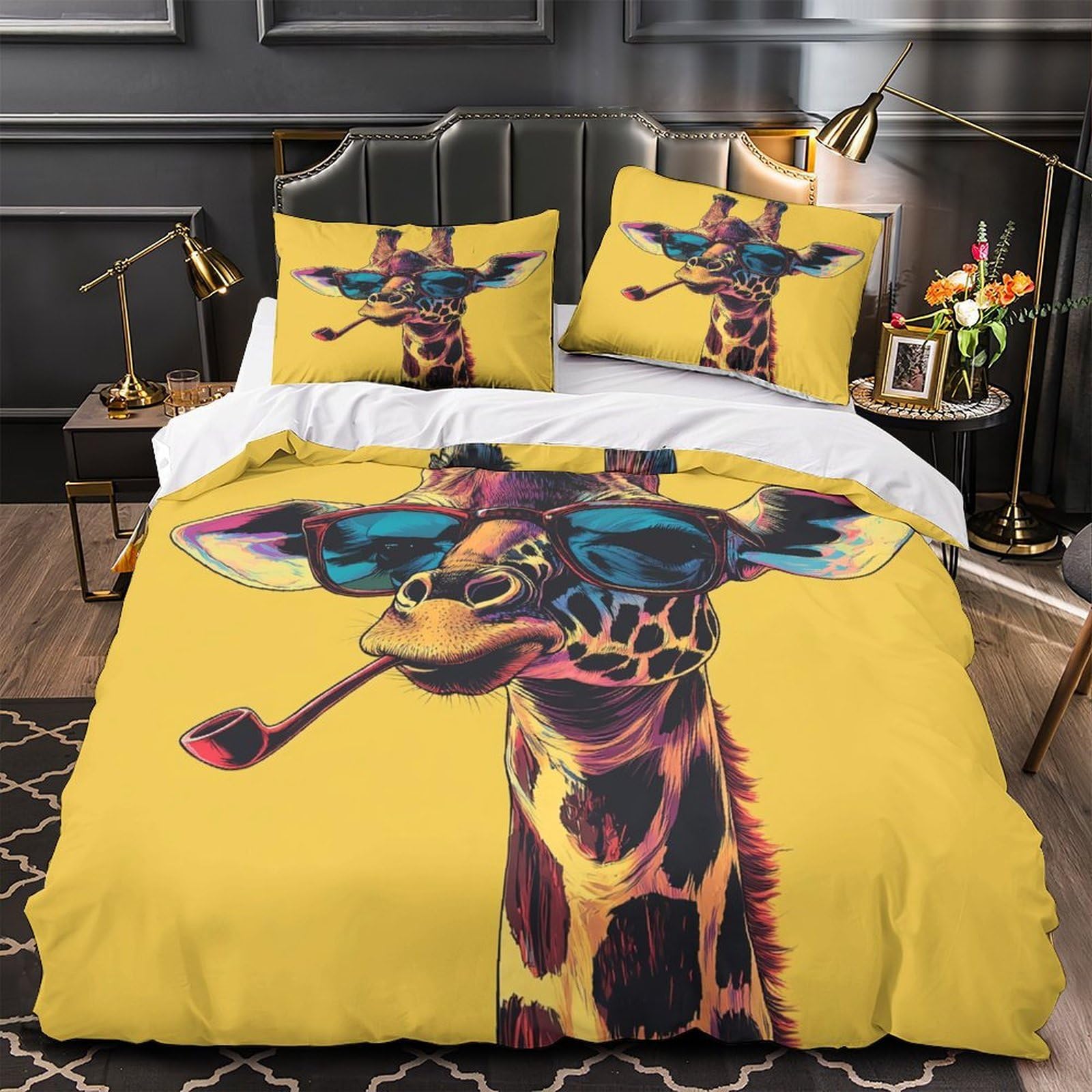 Housse de couette haut de gamme motif botanique chic lit Super King size