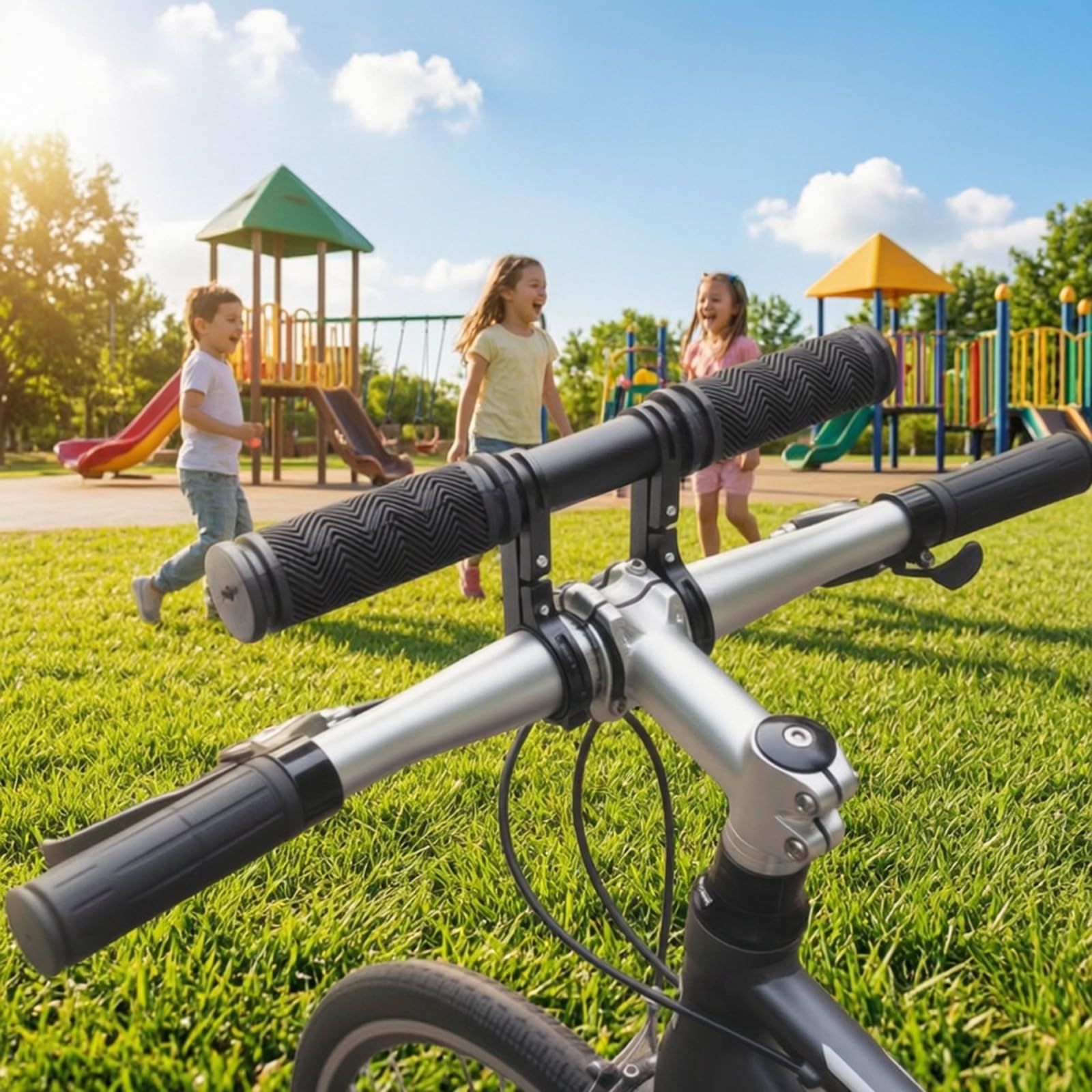 Impugnatura per Bicicletta con Morsetti | Design Compatto a Basso Profilo, Ergonomico, Manubrio per Bambini, Gite familiare, Genitori