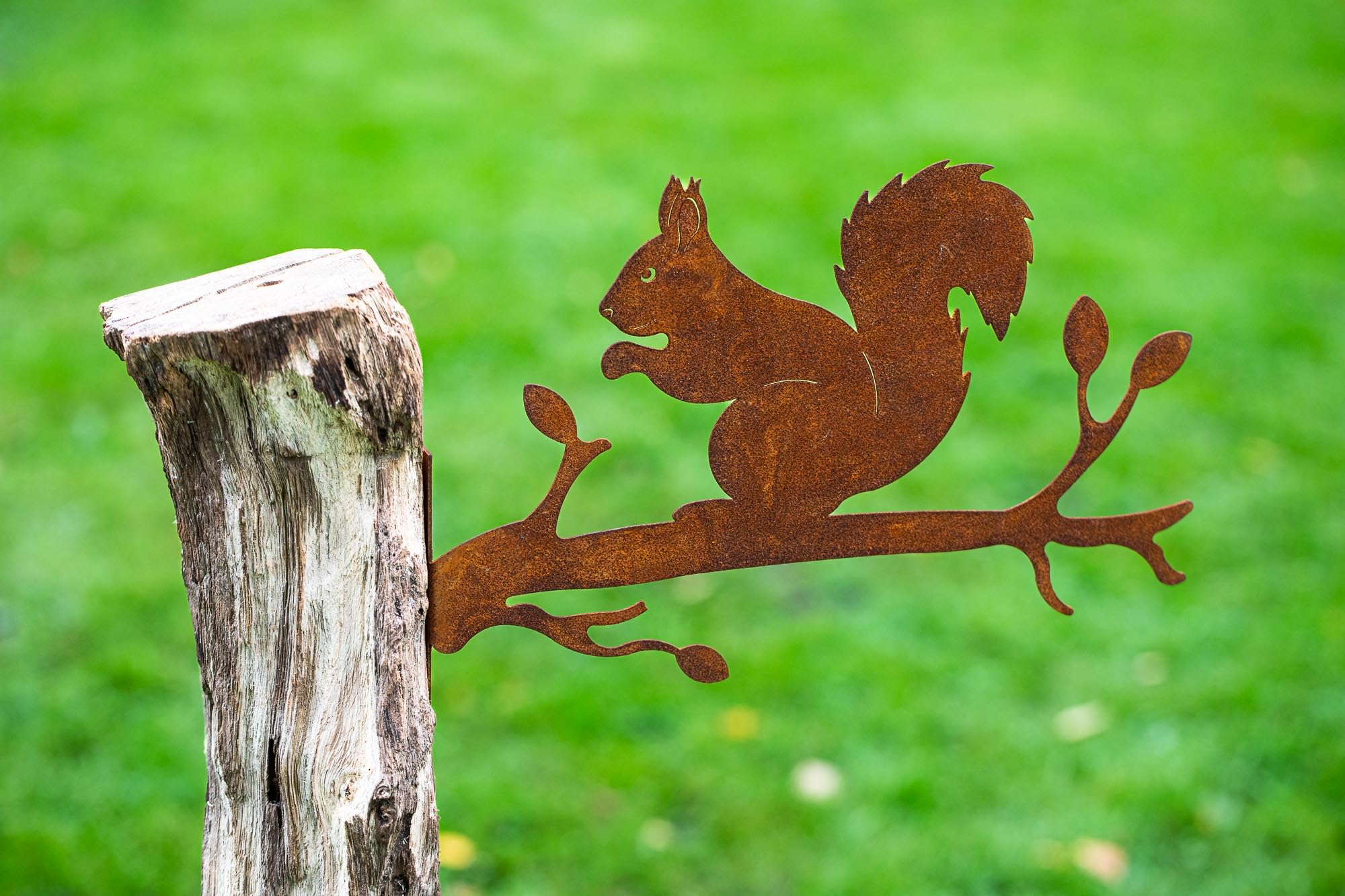 Scoiattolo In Metallo Arrugginito - Decorazione Da Giardino | Design Naturale | Resistente Alle Intemperie - Foto 2