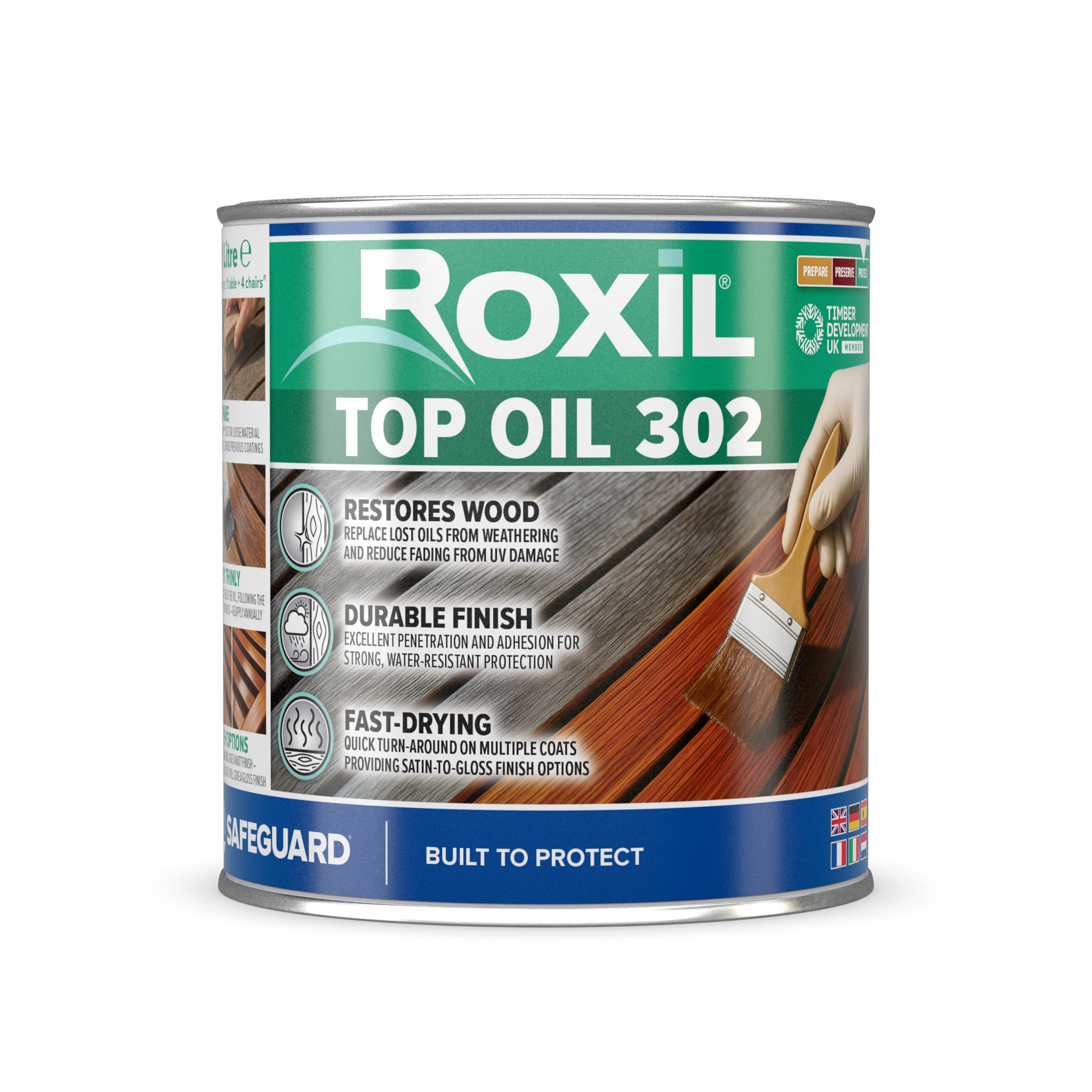 Roxil Olio Impermeabilizzante per Legno Esterno 1L Finitura Opaca Asciugatura Rapida