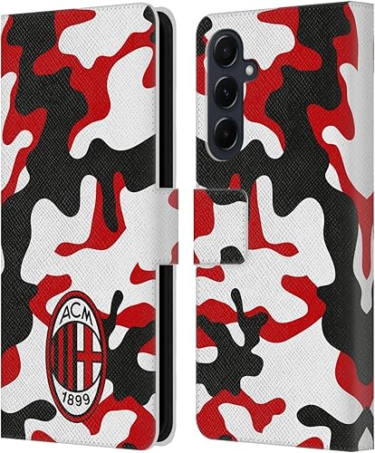 Vista 274 de Head Case Designs Funda de cuero con licencia oficial de AC Milan con diseño de camuflaje digital, compatible con Samsung Galaxy S22 Ultra 5G