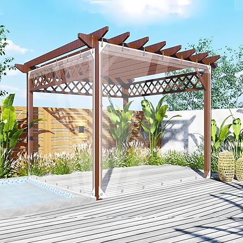 Miniatura 2 de Lona de vinilo de PVC transparente, impermeable transparente con ojales, resistente al agua para acampar al aire libre, transparente, impermeable,