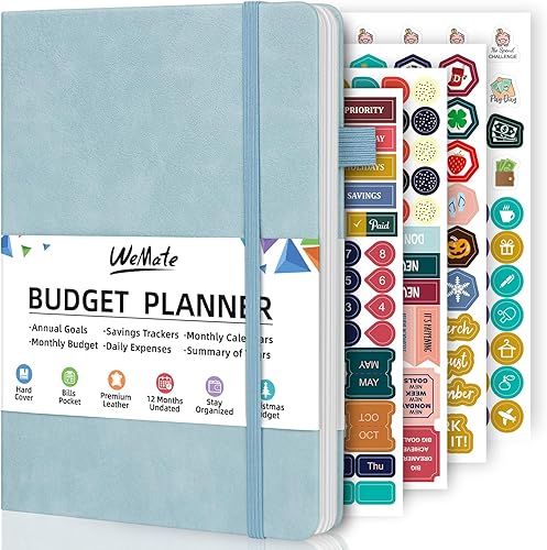 WEMATE Agenda de presupuesto 2026 - Libro de presupuesto mensual con cuaderno de seguimiento de gastos, organizador de facturas y planificador