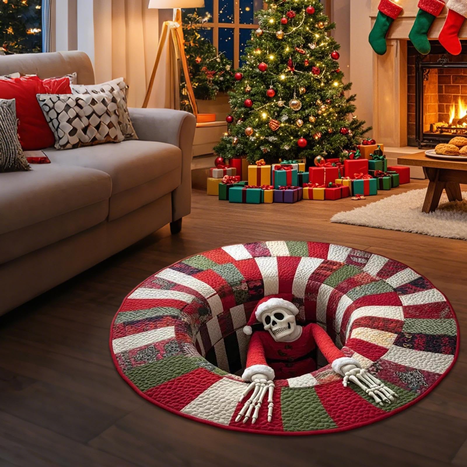 Alfombra de Navidad genérica para decoración navideña Ilusión 3D