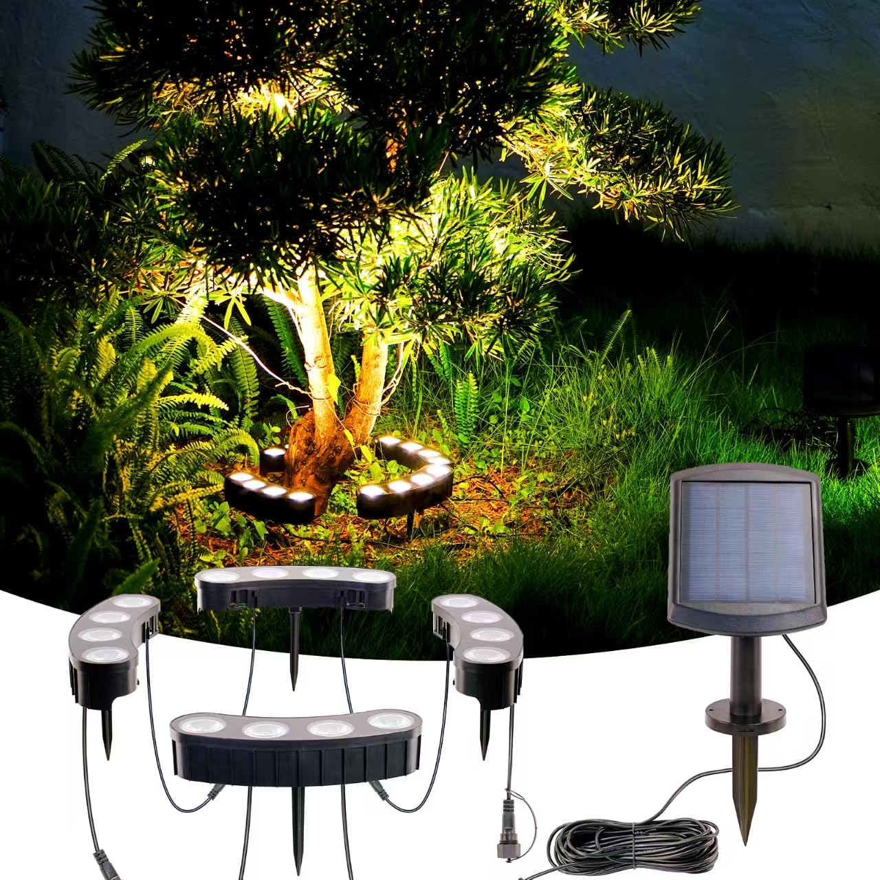 Solar Palm Tree Lights Outdoor