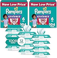 Vista 18 de Pampers Pull On Cruisers - Pañales desechables para bebé de ajuste de 360°, tamaño 4, suministro de 2 meses (2 x 144 unidades) con toallitas