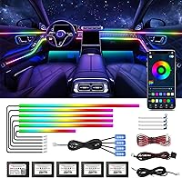 Vista 18 de Nueva versión Dreamcolor Luces de interior de coche acrílicas 18 en 1 RGB Kit de iluminación ambiental para coche APP Control Sistema de control por