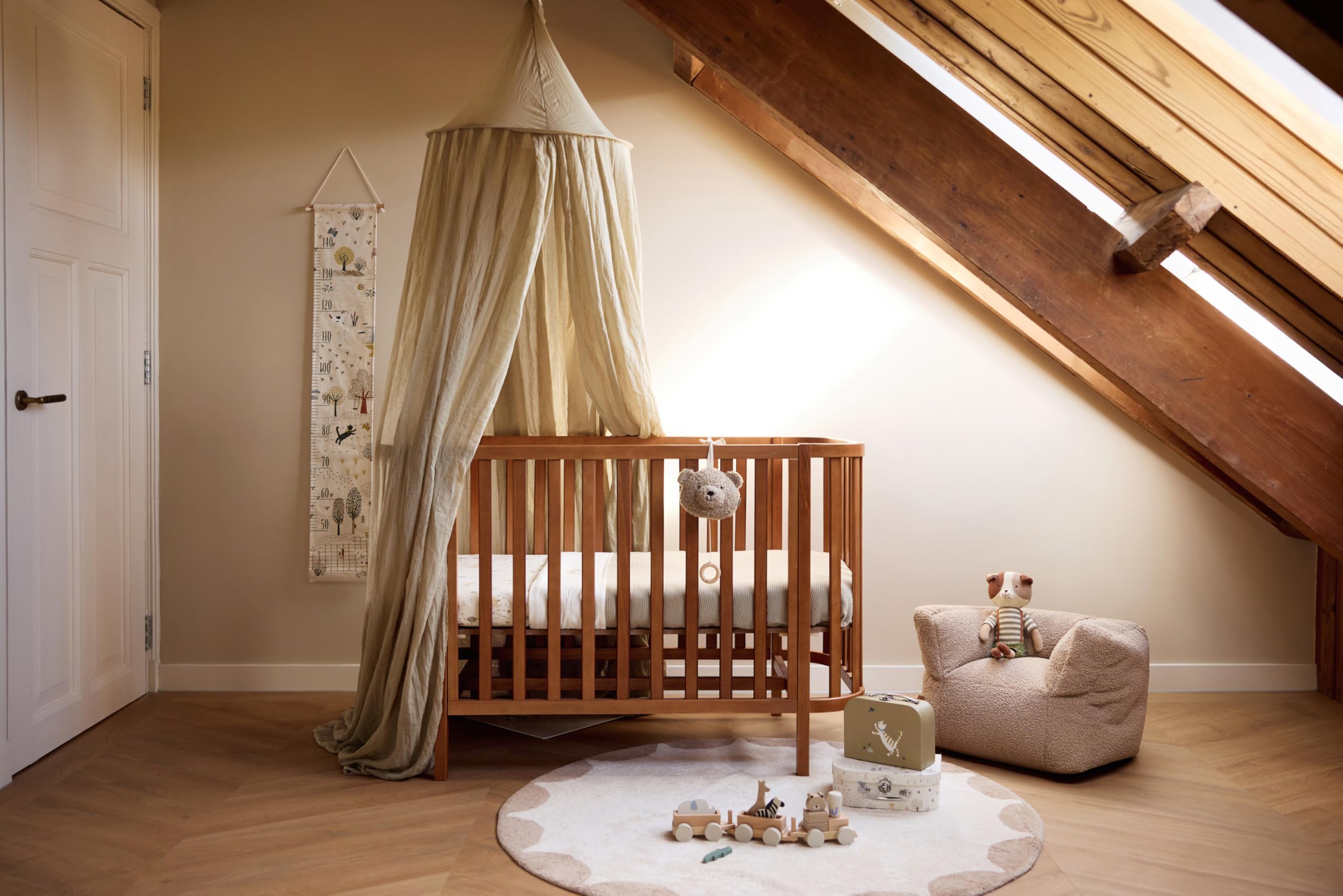 Jollein Sillón Infantil - Puf para niños - Tela Suave Tipo Peluche - Warm Sand - Sillón Acogedor para niños pequeños - 40x46x37 cm