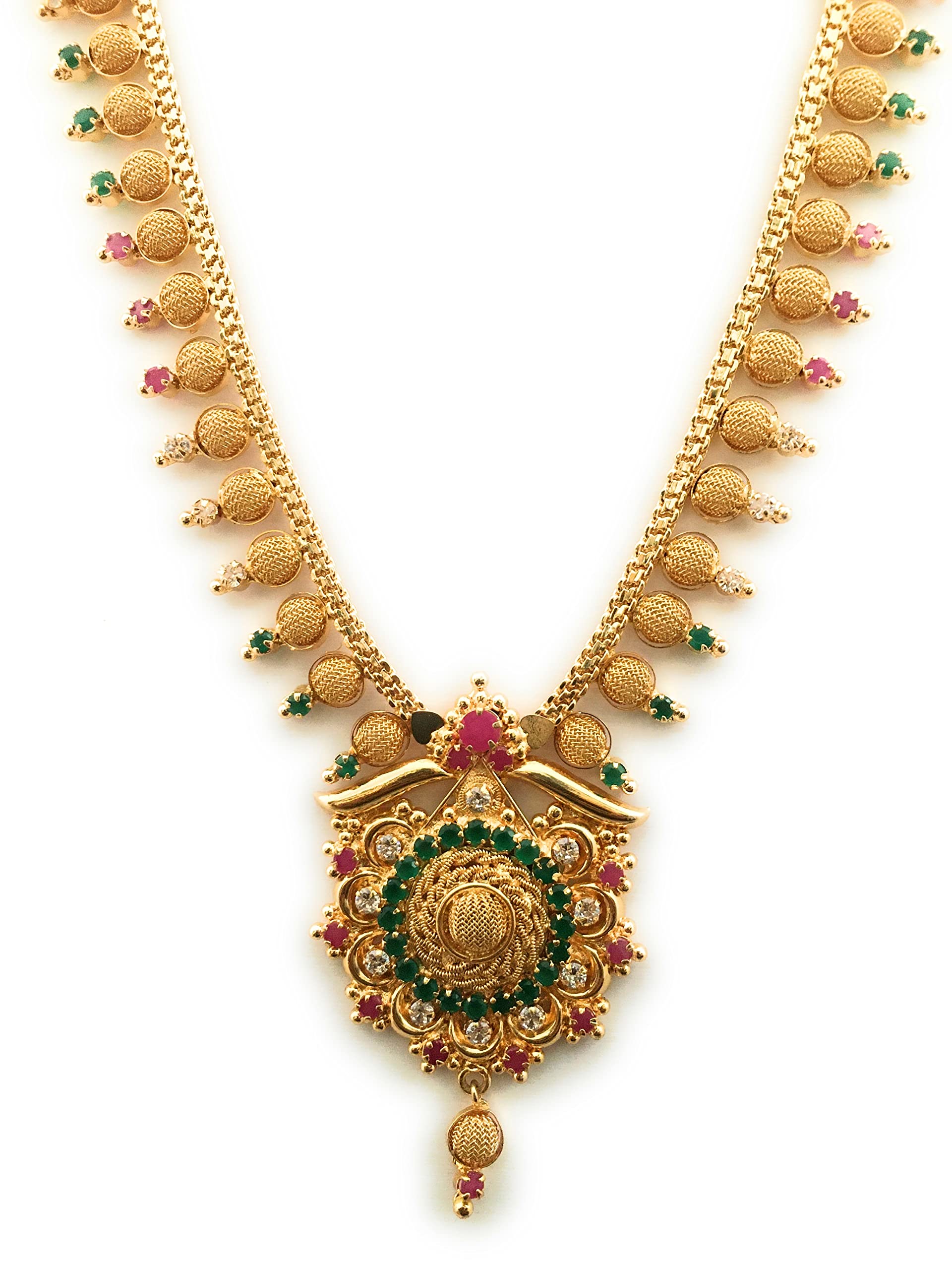 SasitrendsOne Gram Micro Gold Plated Latest Ruby Neklace For Women and Girls