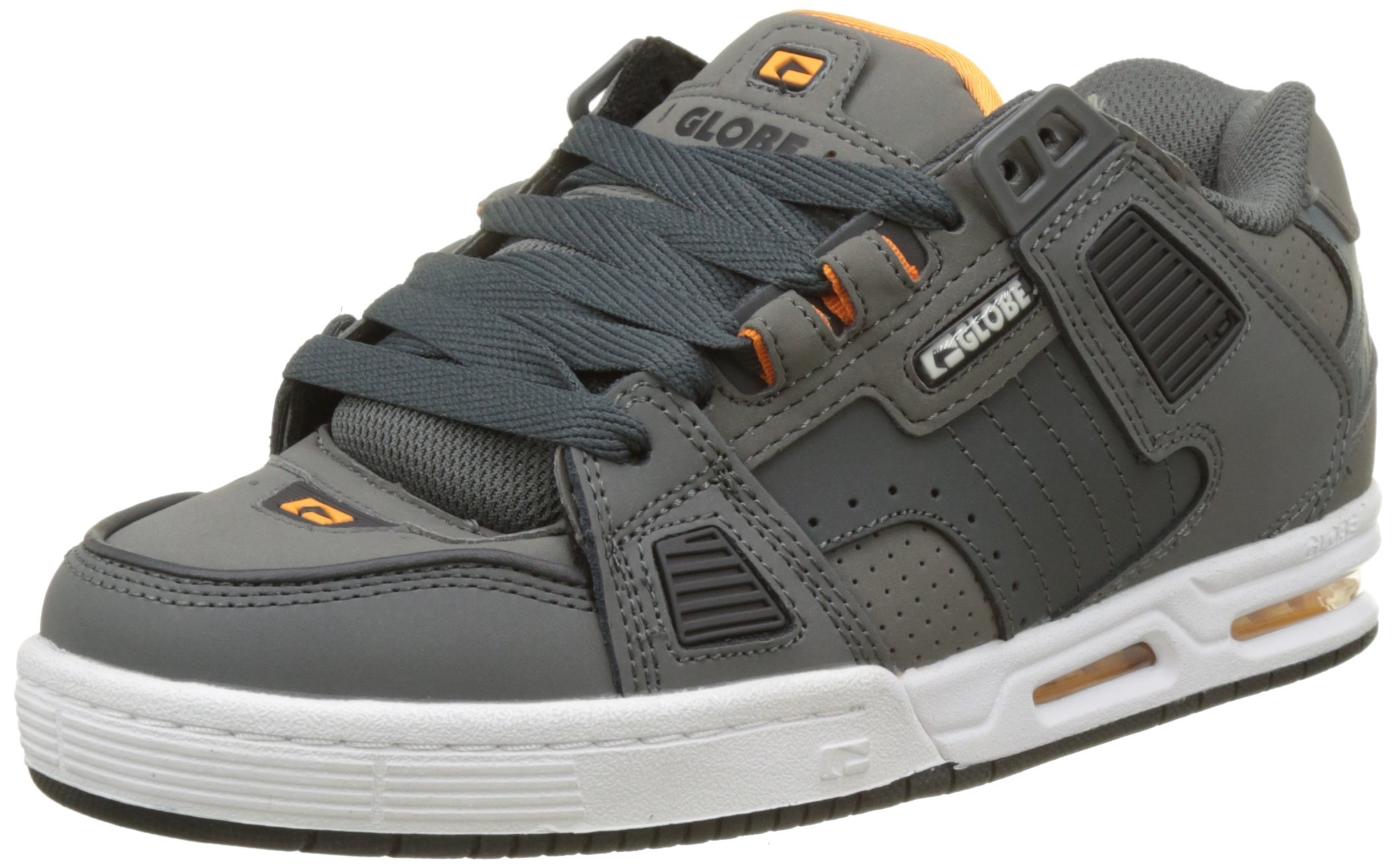 Globe Men's Sabre Skateboarding Shoes, Grey Shadow Pewter Orange, 10.5