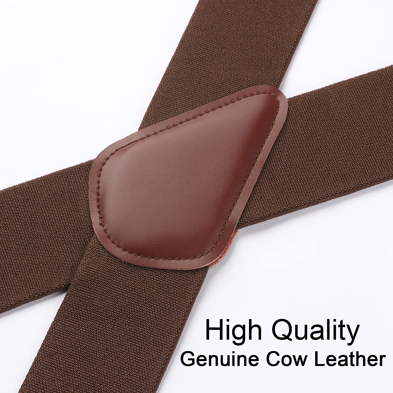 HISDERN Bretelles pour hommes avec de tres fortes 4 clips bretelle homme Heavy Duty X Suspenders style reglable bretelle